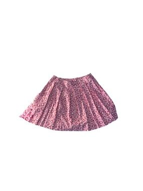 SHEIN Pink Leopard Print Pleated Mini Skirt